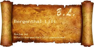 Bergenthal Lili névjegykártya