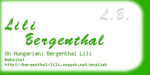 lili bergenthal business card